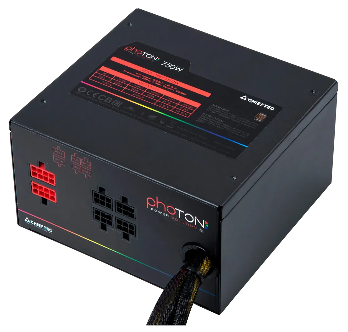 Sursă Alimentare PC Chieftec CTG-750C-RGB, 750W, ATX, Semi-modular