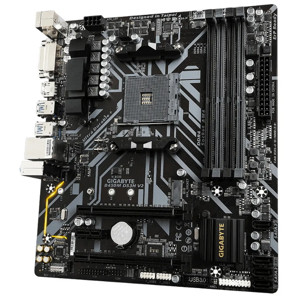 Placă de bază Gigabyte B450M DS3H V2 1.0, AM4, AMD B450, Micro-ATX