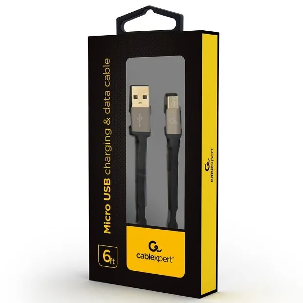 Cablu încărcare și sincronizare Cablexpert CCB-mUSB2B-AMBM-6, USB Type-A/micro-USB, 1,8m, Argintiu