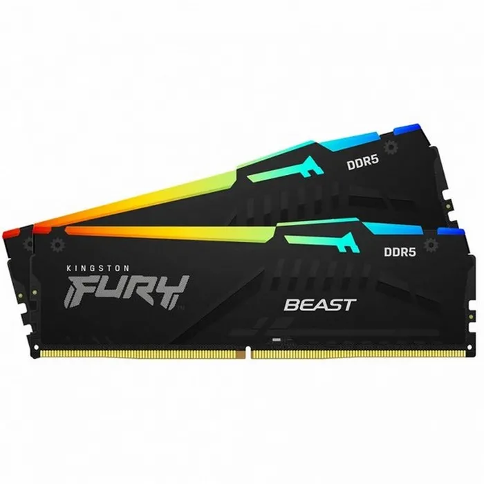 Memorie RAM Kingston FURY Beast RGB, DDR5 SDRAM, 5200 MHz, 64GB, KF552C40BBAK2-64