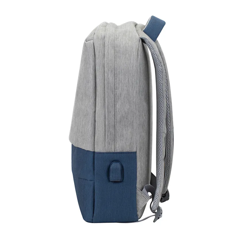 Rucsac pentru Laptop RivaCase Prater, 15.6", Poliester, Gri/Albastru