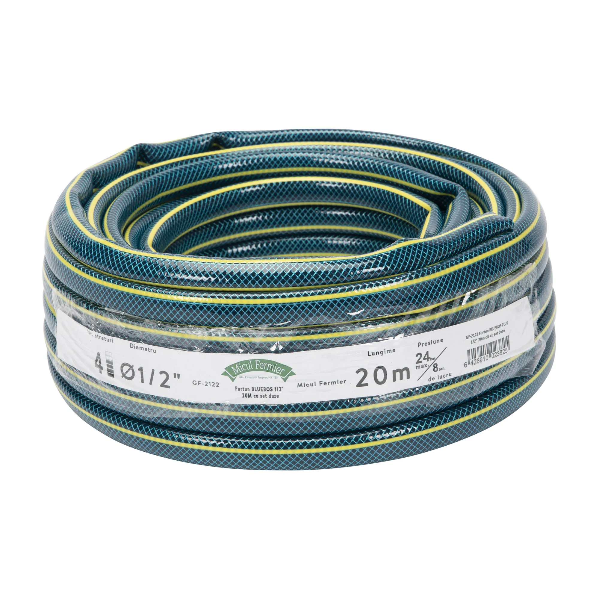 Furtun BLUEBOS PLUS 1/2 inch 20m cu set de duze