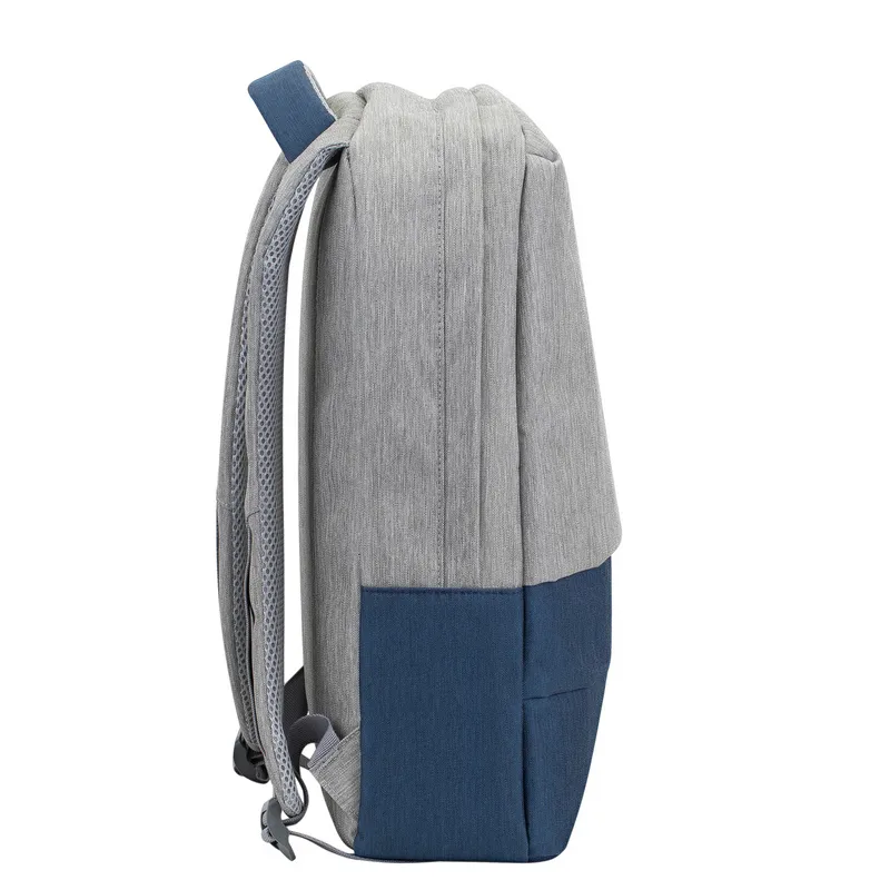 Rucsac pentru Laptop RivaCase Prater, 15.6", Poliester, Gri/Albastru