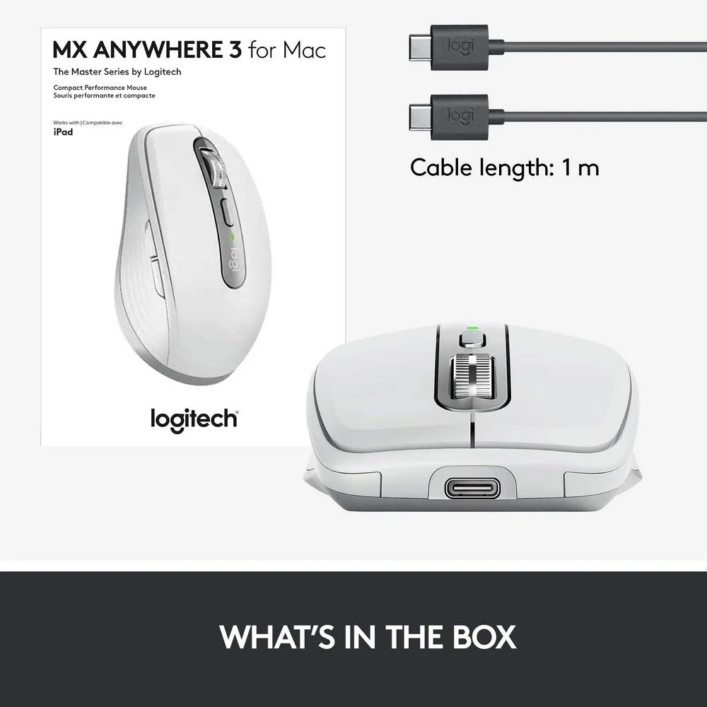 Mouse Wireless Logitech MX Anywhere 3 for Mac, Alb