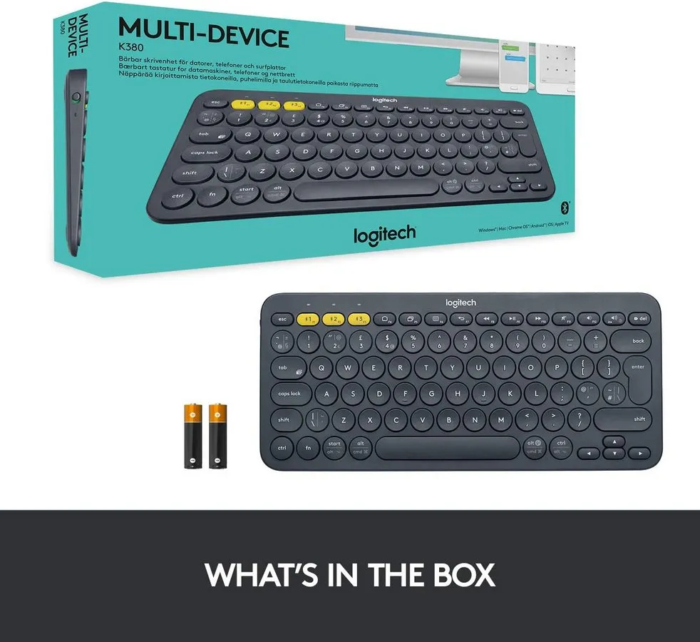 Tastatură Logitech K380, Fără fir, Negru