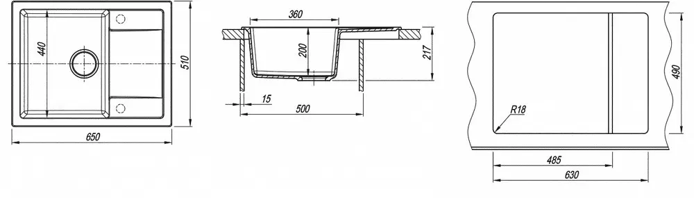 Chiuveta Dr.Gans Tehno 650 (Gri)