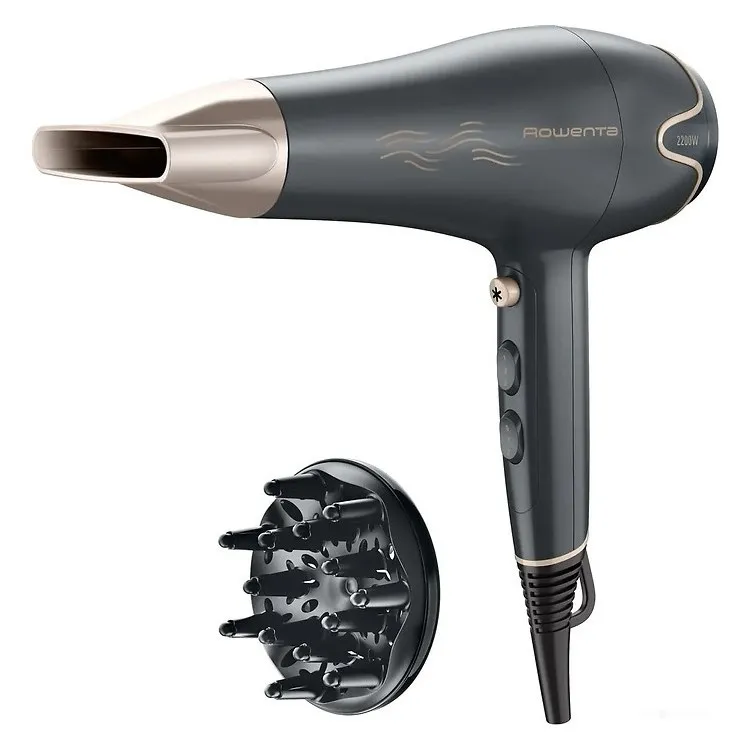 Uscător de păr Rowenta Motion Dry CV5707F0, 2200 W, Aur Negru