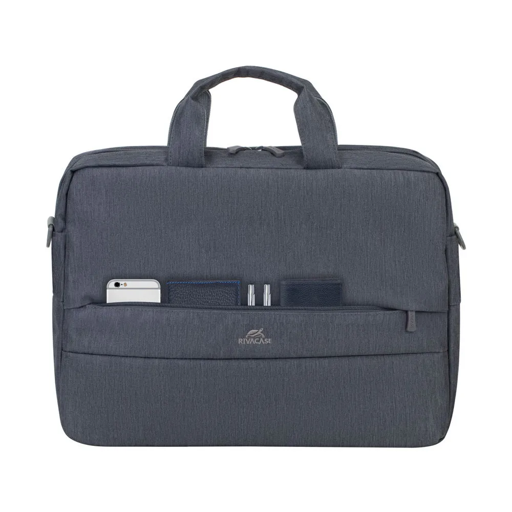 Geantă pentru Laptop RivaCase Prater, 15.6", Poliester, Gri închis
