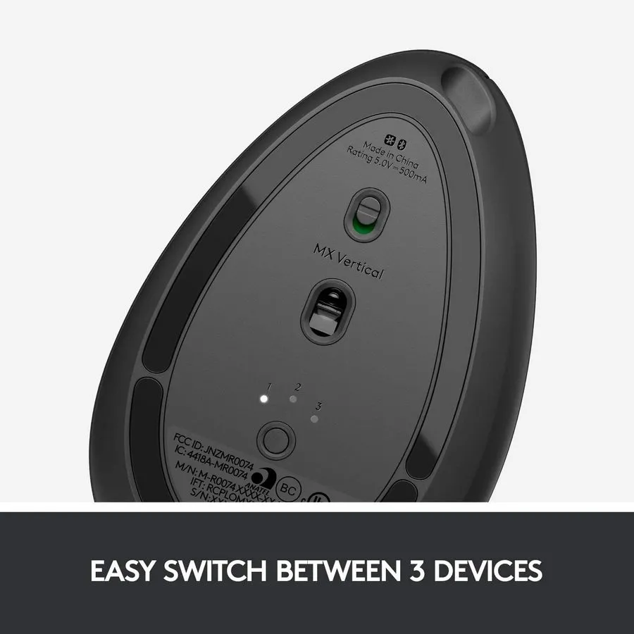 Mouse Wireless Logitech MX Vertical, Negru
