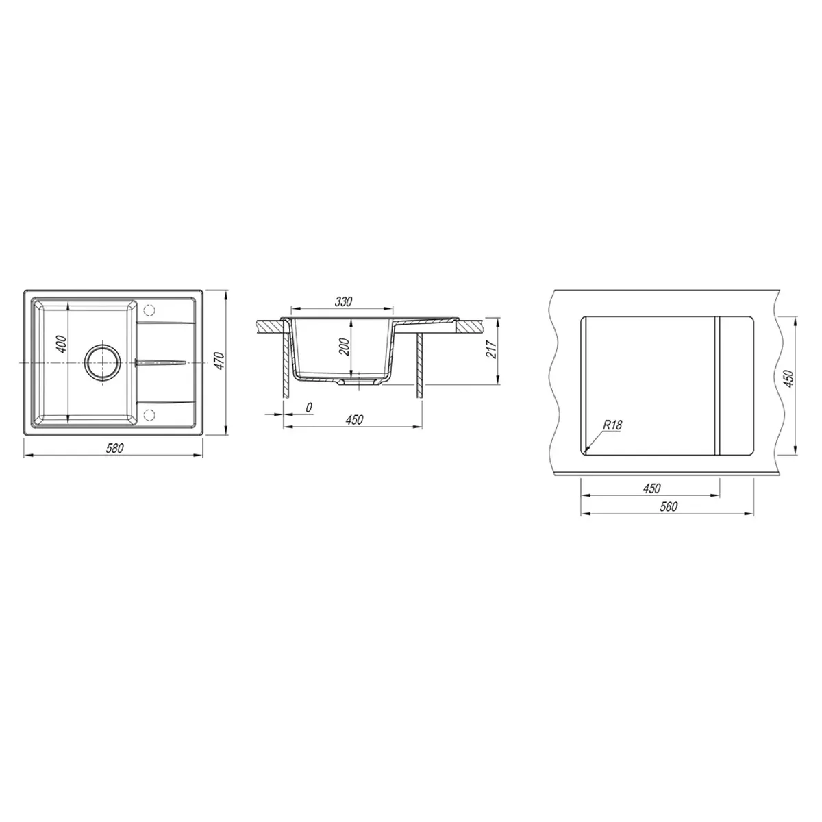 Chiuveta Dr.Gans Nica 580 (Grafit)