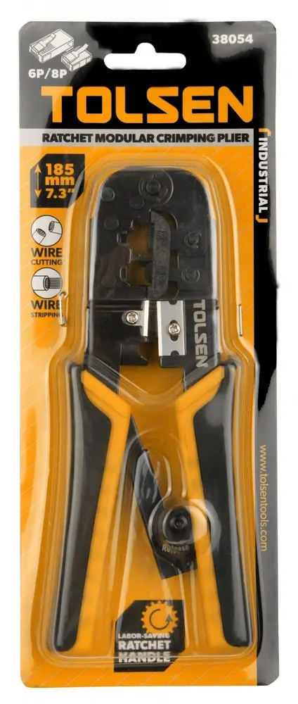 Cleste modular pentru sertizare cu clichet TOLSEN 185 mm (Industrial)