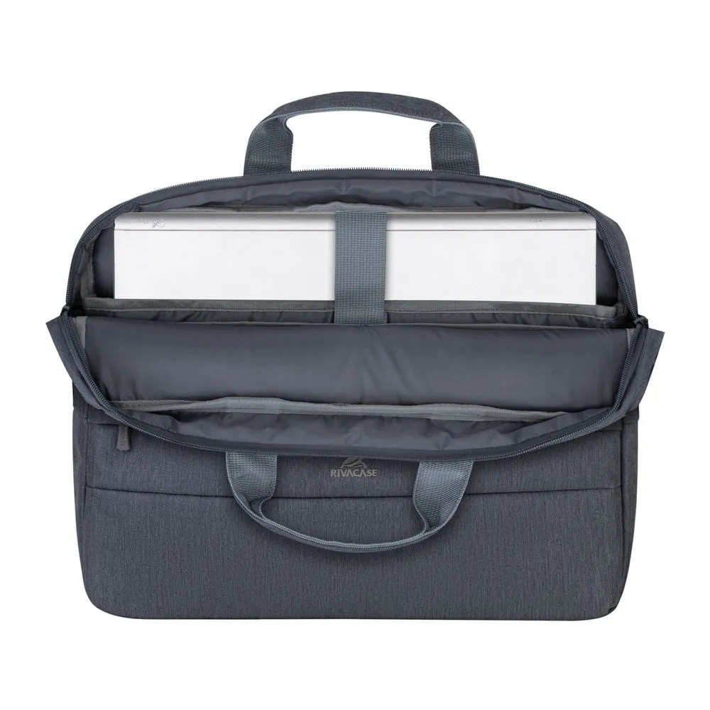 Geantă pentru Laptop RivaCase Prater, 15.6", Poliester, Gri închis