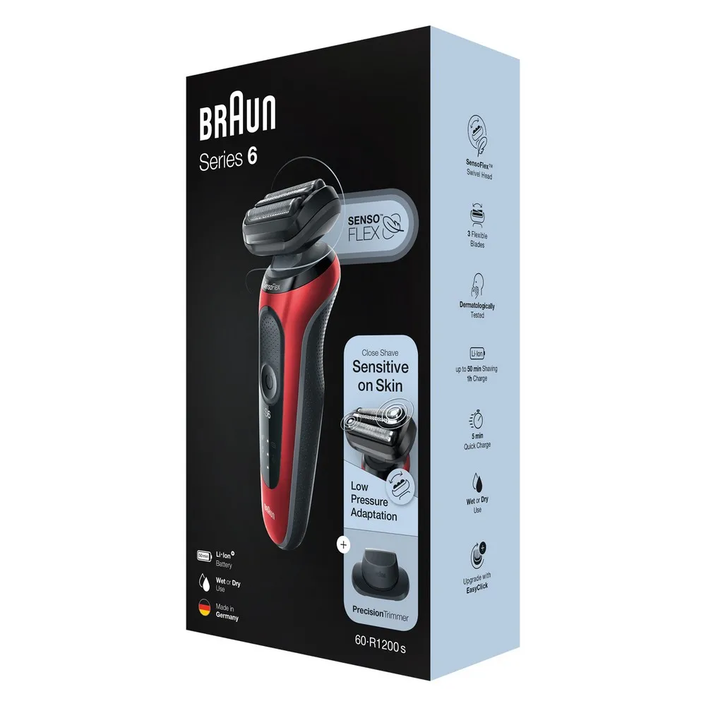 Aparat de ras electric BRAUN 60-R1200s, Roșu