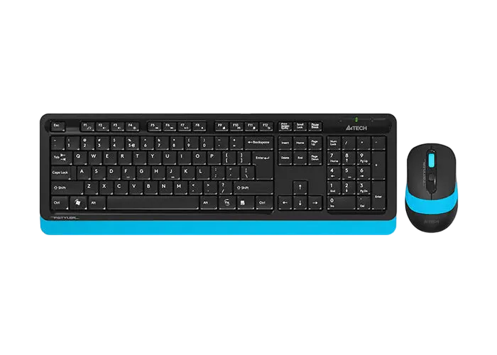 Set Tastatură + Mouse A4Tech FG1010, Fără fir, Negru/Albastru