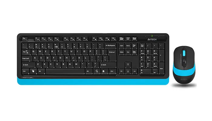 Set Tastatură + Mouse A4Tech FG1010, Fără fir, Negru/Albastru