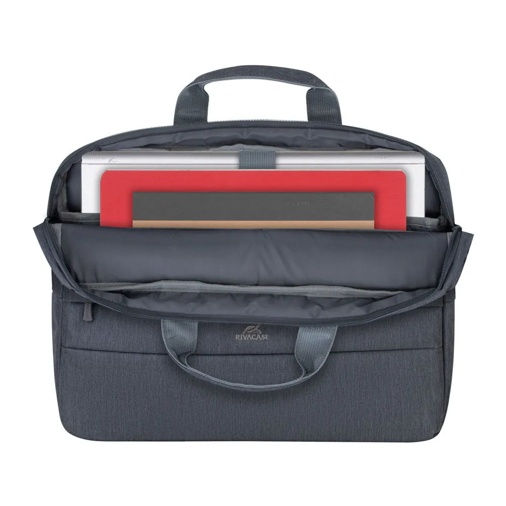 Geantă pentru Laptop RivaCase Prater, 15.6", Poliester, Gri închis