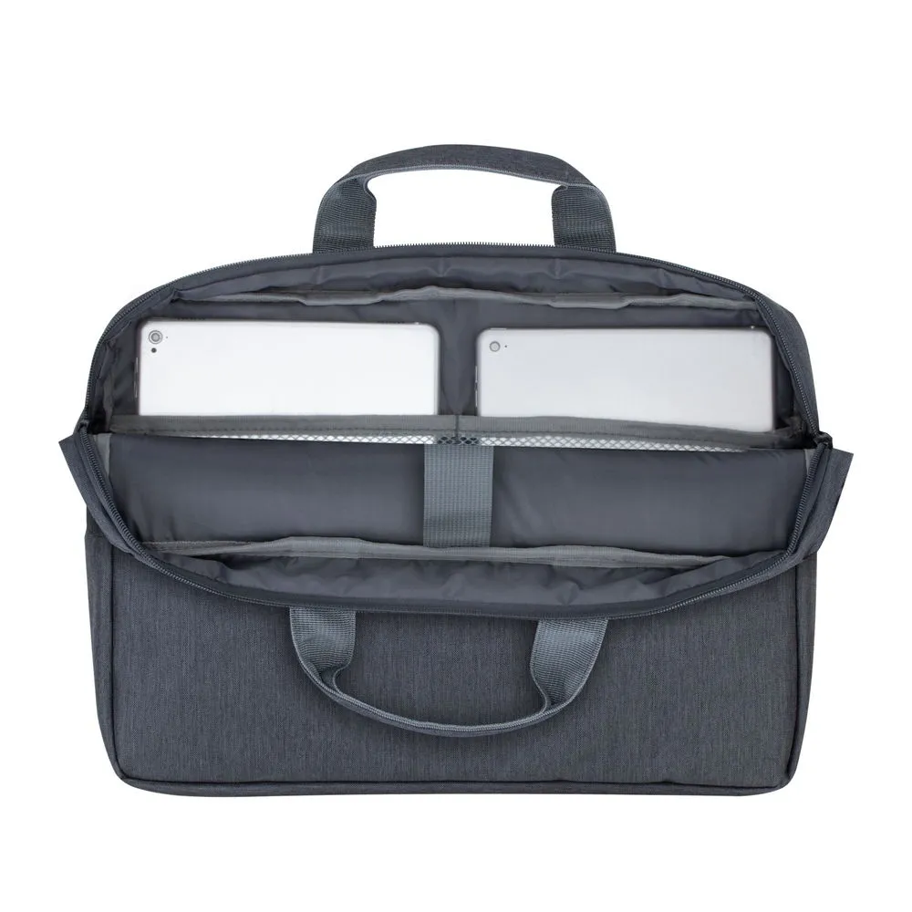 Geantă pentru Laptop RivaCase Prater, 15.6", Poliester, Gri închis