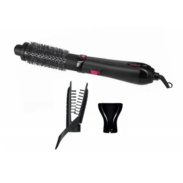 Uscător de păr-perie Rowenta Hot Air Brush CF7812F0, 1200 W, Negru