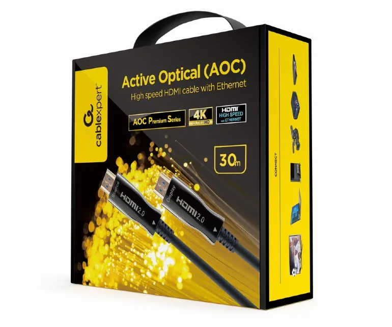 Cablu Video Cablexpert CCBP-HDMI-AOC-30M-02, HDMI (M) - HDMI (M), 30 m, Negru