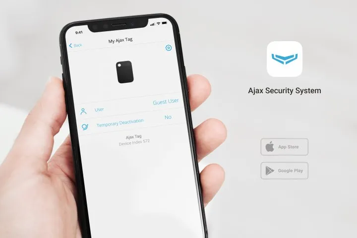 Cheia de securitate fără contact Ajax Tag, Negru
