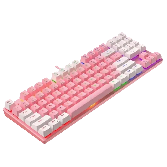 Tastatură Havit KB512L, Cu fir, Roz/Alb