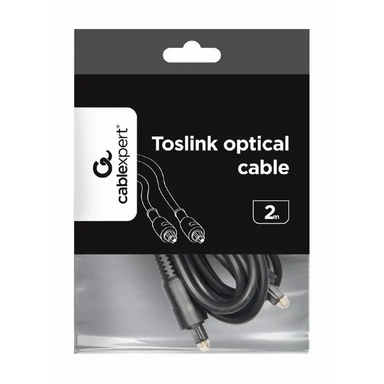 Cablu audio Cablexpert CC-OPT-2M, Toslink - Toslink, 2m, Negru