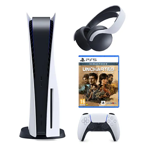 Consolă de jocuri SONY PlayStation 5, Alb, "Uncharted: Legacy of Thieves Collection", "God of War Ragnarök"(Voucher)
