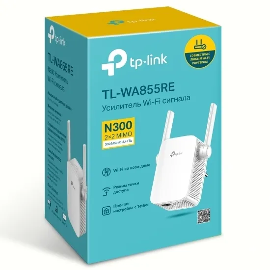 Amplificator de semnal Wi‑Fi TP-LINK TL-WA855RE, 300 Mbps, Alb