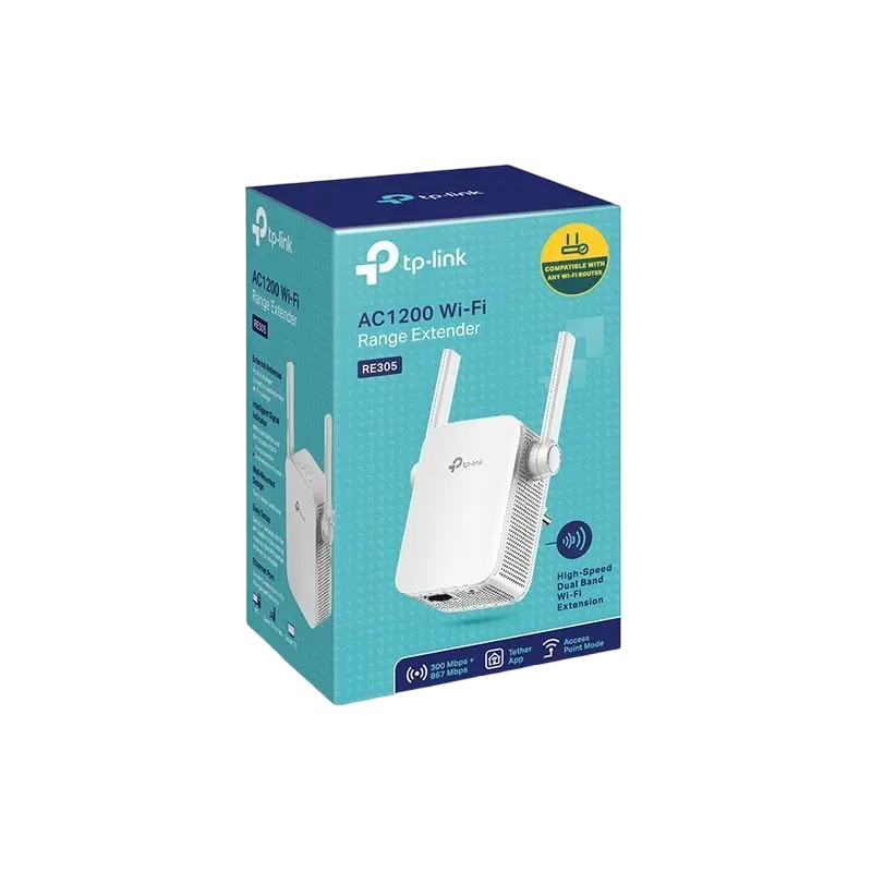 Amplificator de semnal Wi‑Fi TP-LINK AC1200, 300 Mbps, 867 Mbps, Alb