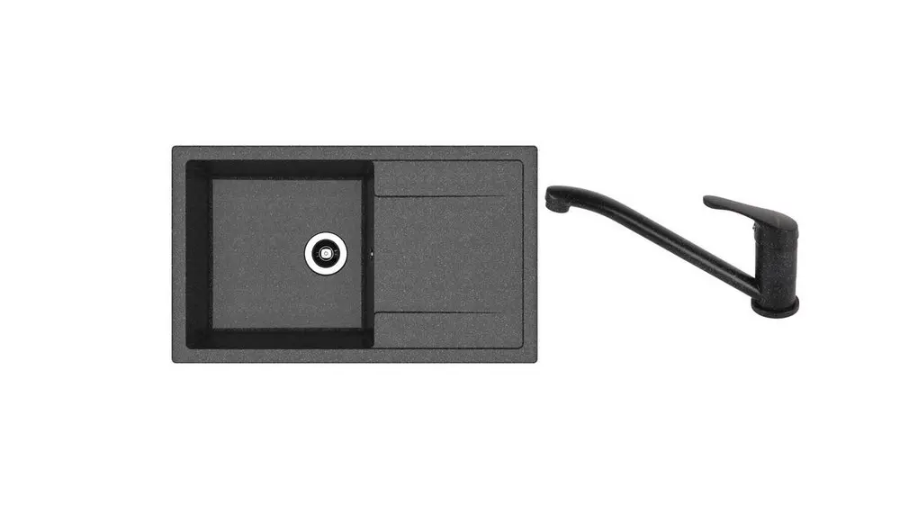 SET chiuveta Dr Gans Techno 860 + SanDonna F 1066 negru 