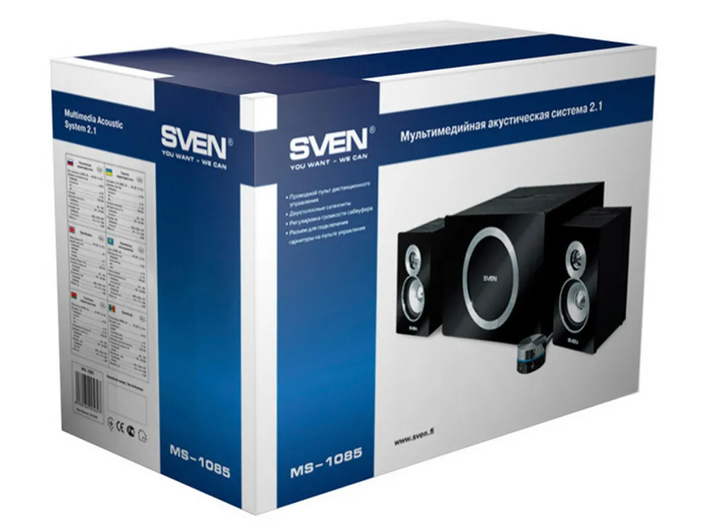 Boxe pentru calculator 2.1 SVEN MS-1085, Negru