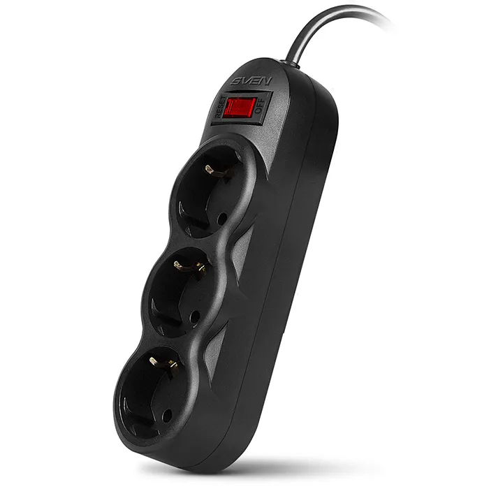Prelungitor electric SVEN SF-03L, 3 Prize, 5m, Negru