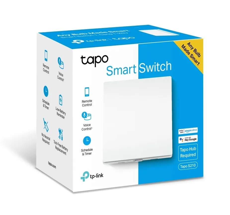 Comutator inteligent de lumină TP-LINK Tapo S210, Alb