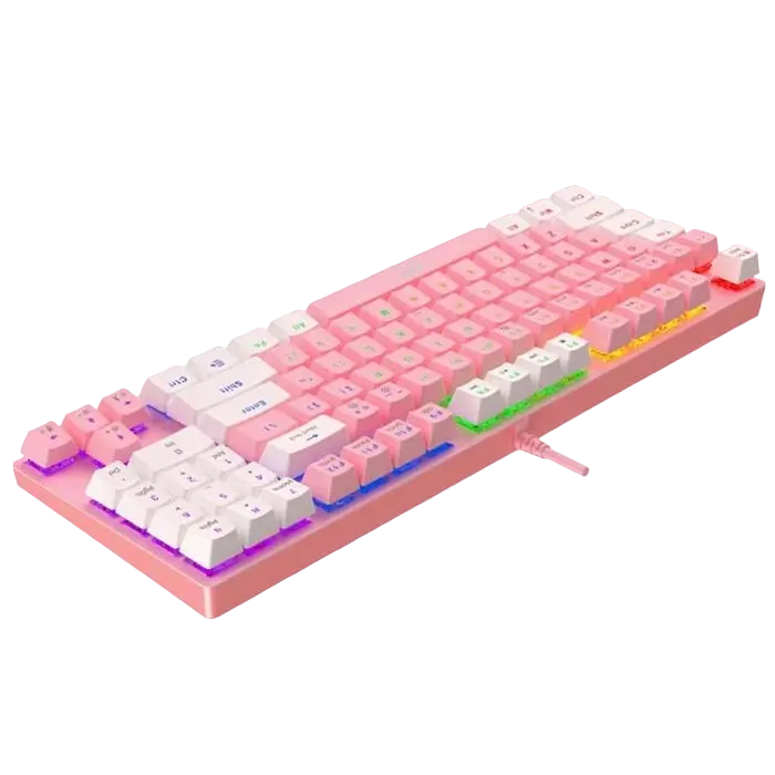 Tastatură Havit KB512L, Cu fir, Roz/Alb