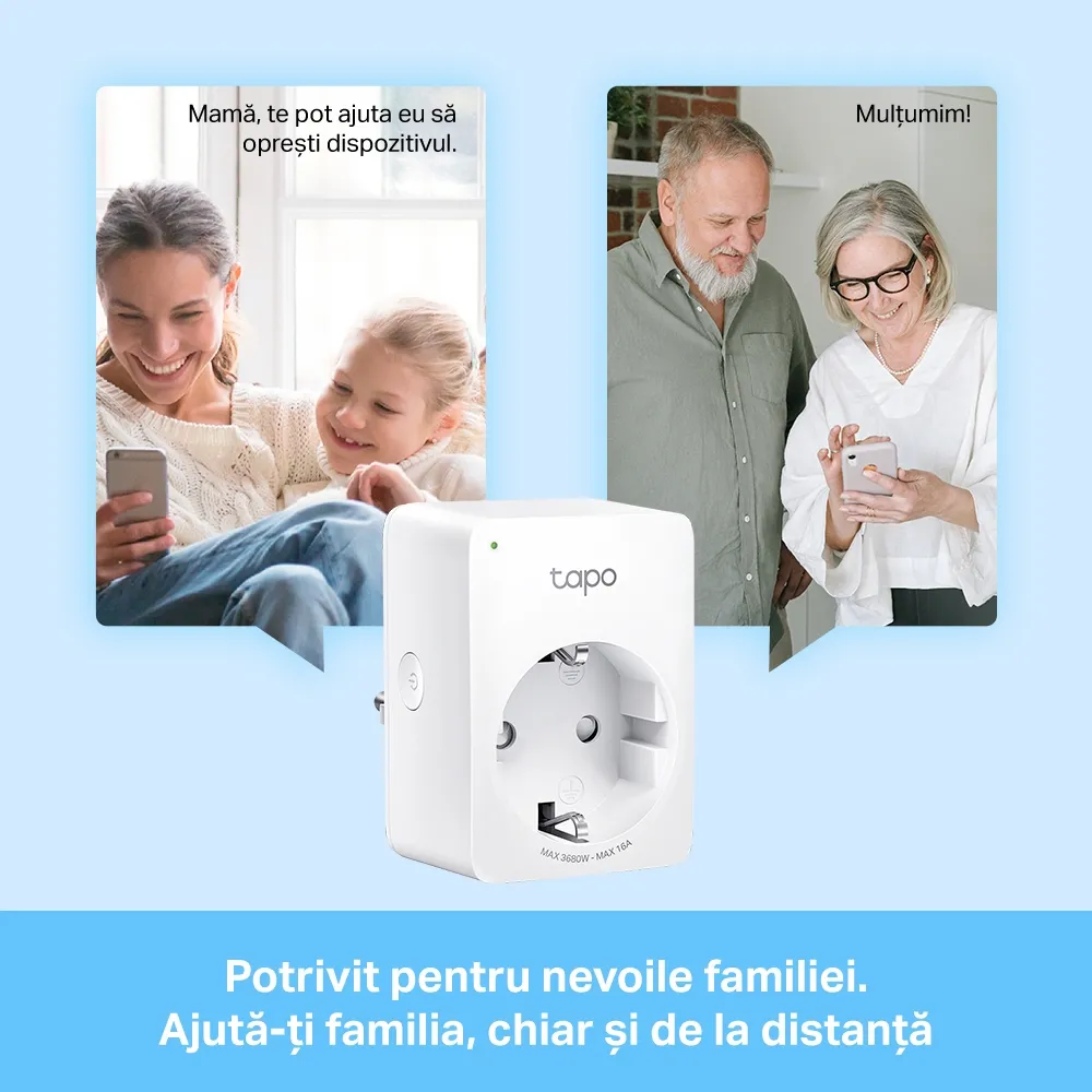 Priză inteligentă TP-LINK Tapo P110, Alb