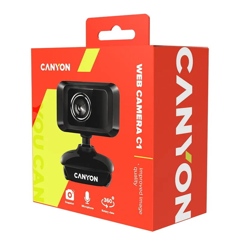 Cameră Web Canyon C1, 640 x 480, Negru