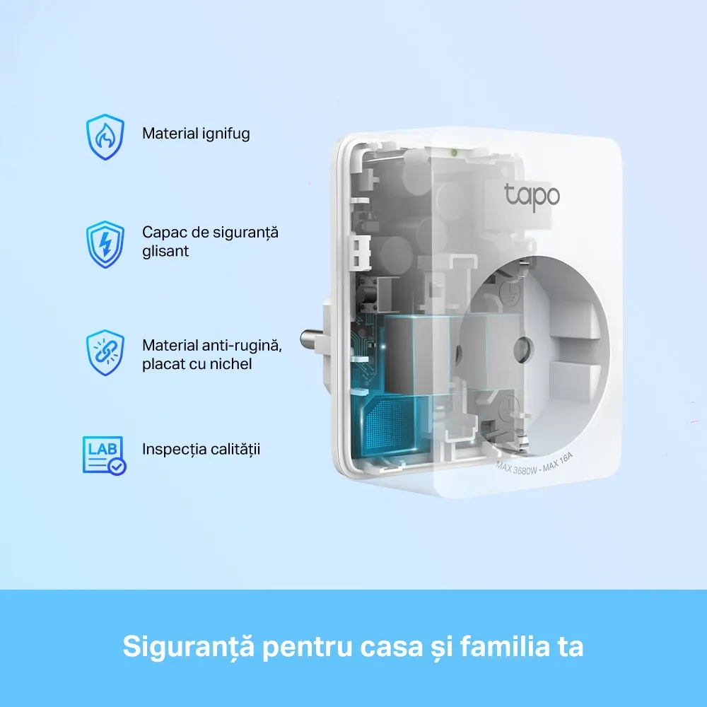 Priză inteligentă TP-LINK Tapo P110, Alb