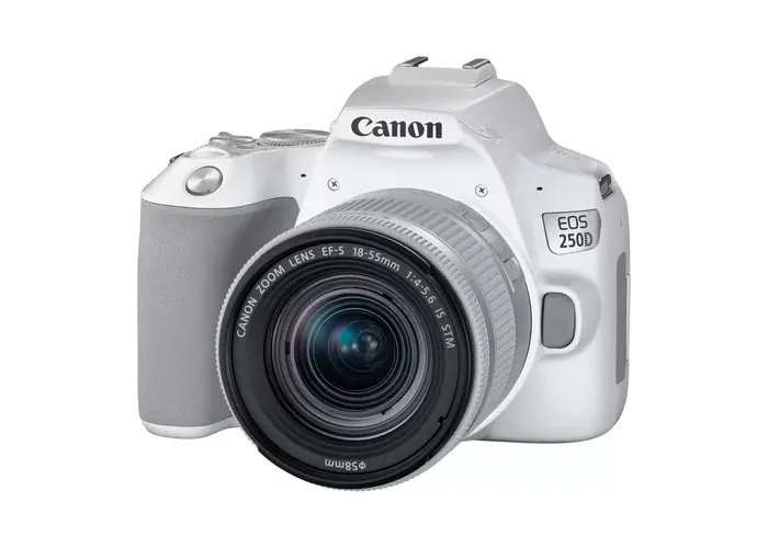 Aparat foto DSLR Canon EOS 250D + EF-S 18-55 IS, Alb