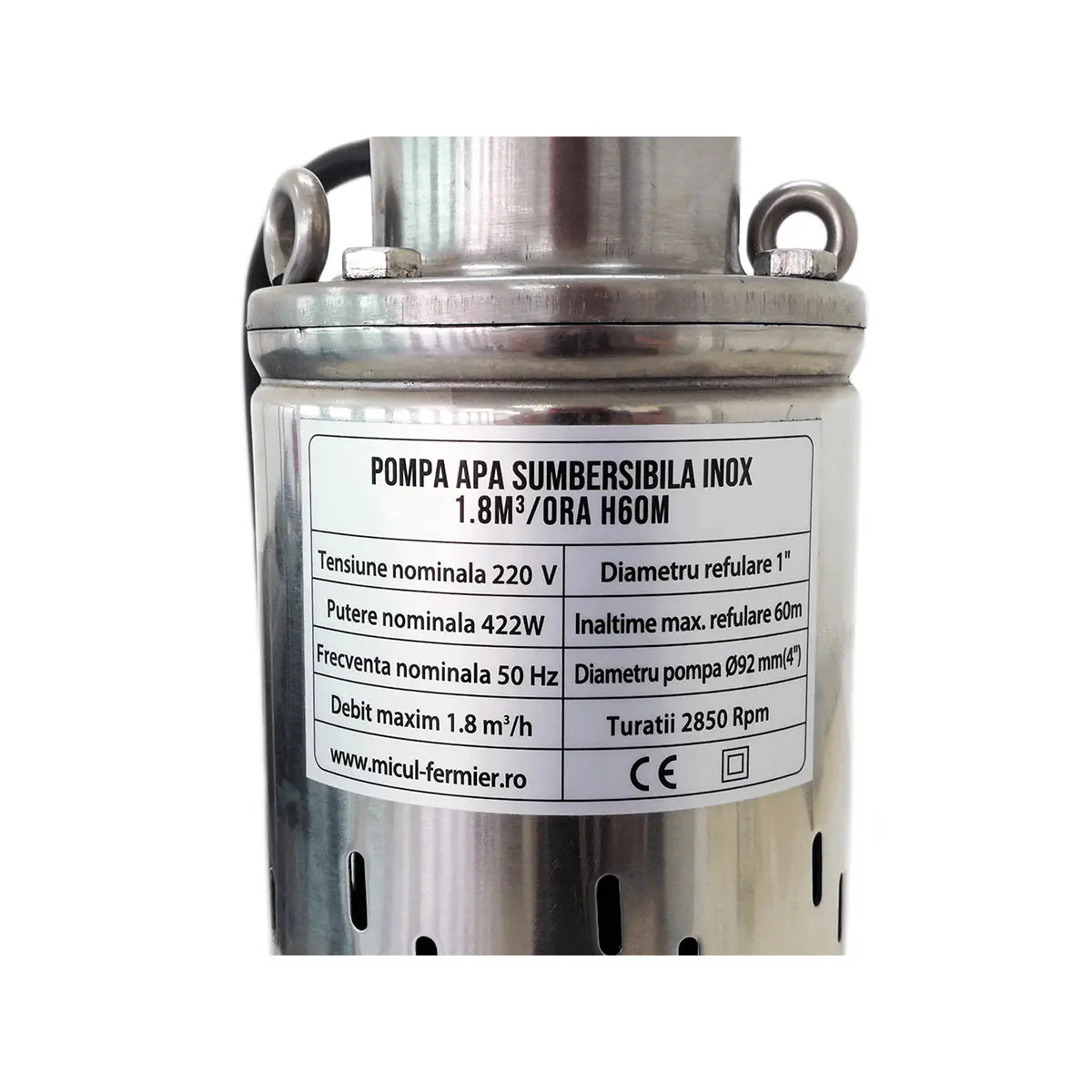 Pompa submersibila Micul Fermier 0.79 kW 60m (Cu snec)