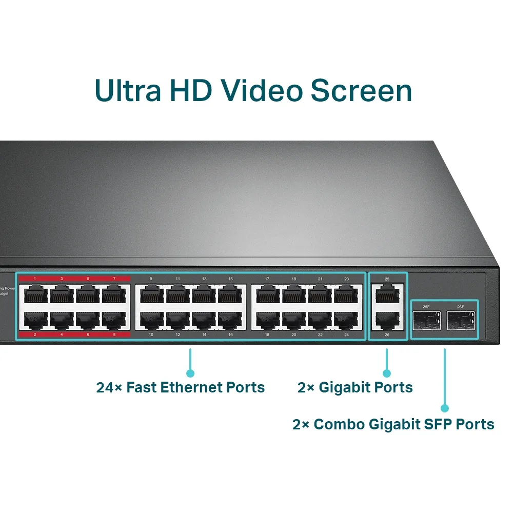 Comutator PoE TP-LINK TL-SL1226P, 24x IEEE 802.3af/at