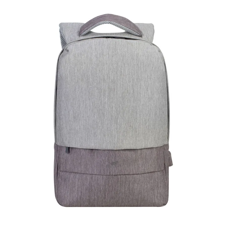 Rucsac pentru Laptop RivaCase Prater, 15.6", Poliester, Gri/Moca