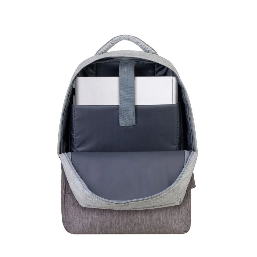 Rucsac pentru Laptop RivaCase Prater, 15.6", Poliester, Gri/Moca