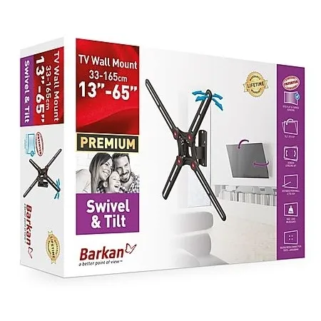 Suport TV de perete BARKAN BM320, Negru