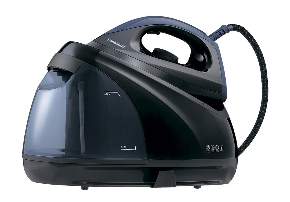 Fier de călcat cu generator de abur Panasonic NI-GT200ATW, 2400W, Negru/Albastru