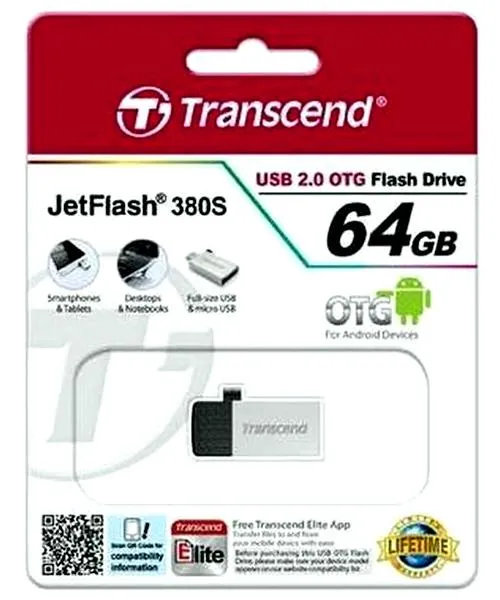 Memorie USB Transcend JetFlash 380, 64GB, Argintiu