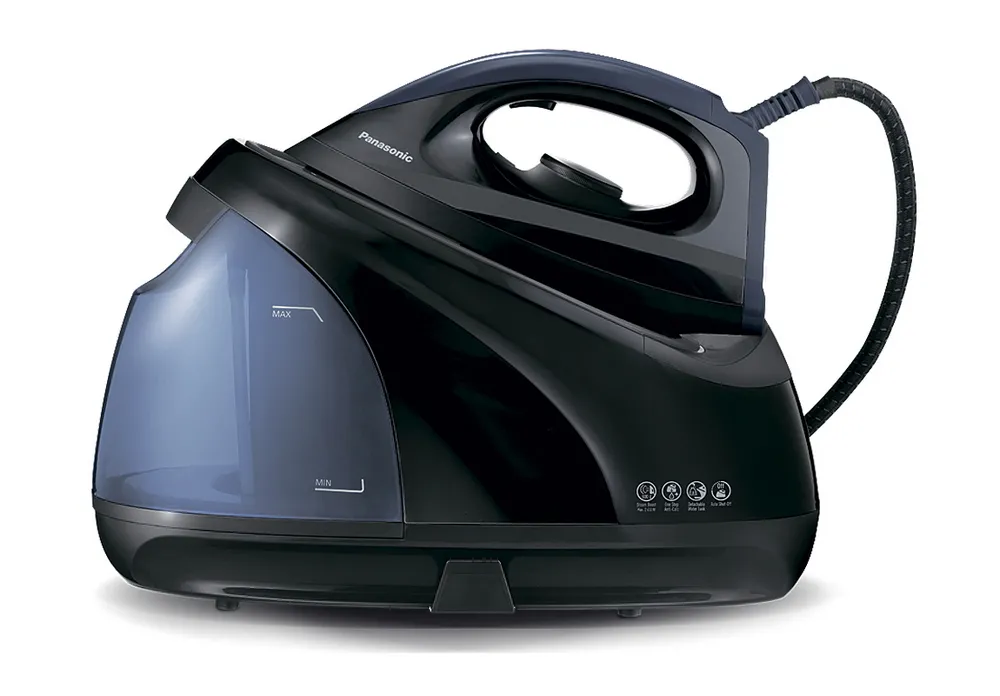Fier de călcat cu generator de abur Panasonic NI-GT200ATW, 2400W, Negru/Albastru