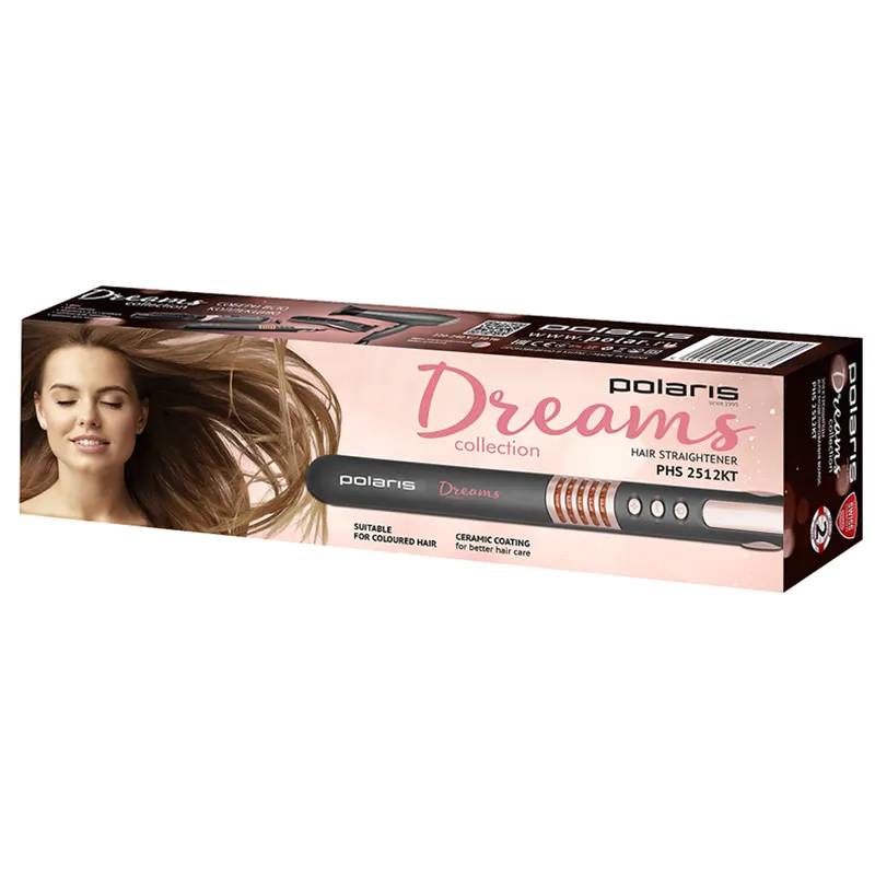Placă de îndreptat părul Polaris Dreams Collection PHS 2512KT, Negru | Roz