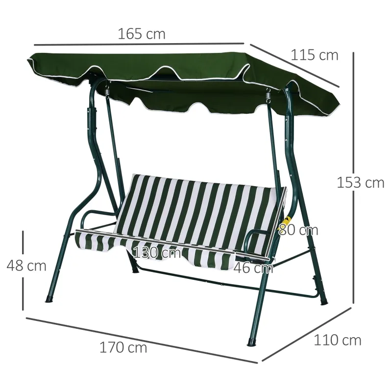 Balansoar RODOS (verde cu dungi albe)