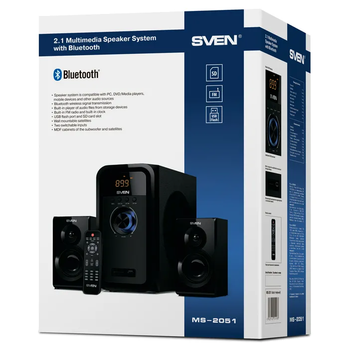 Boxe pentru calculator 2.1 SVEN MS-2051, Negru