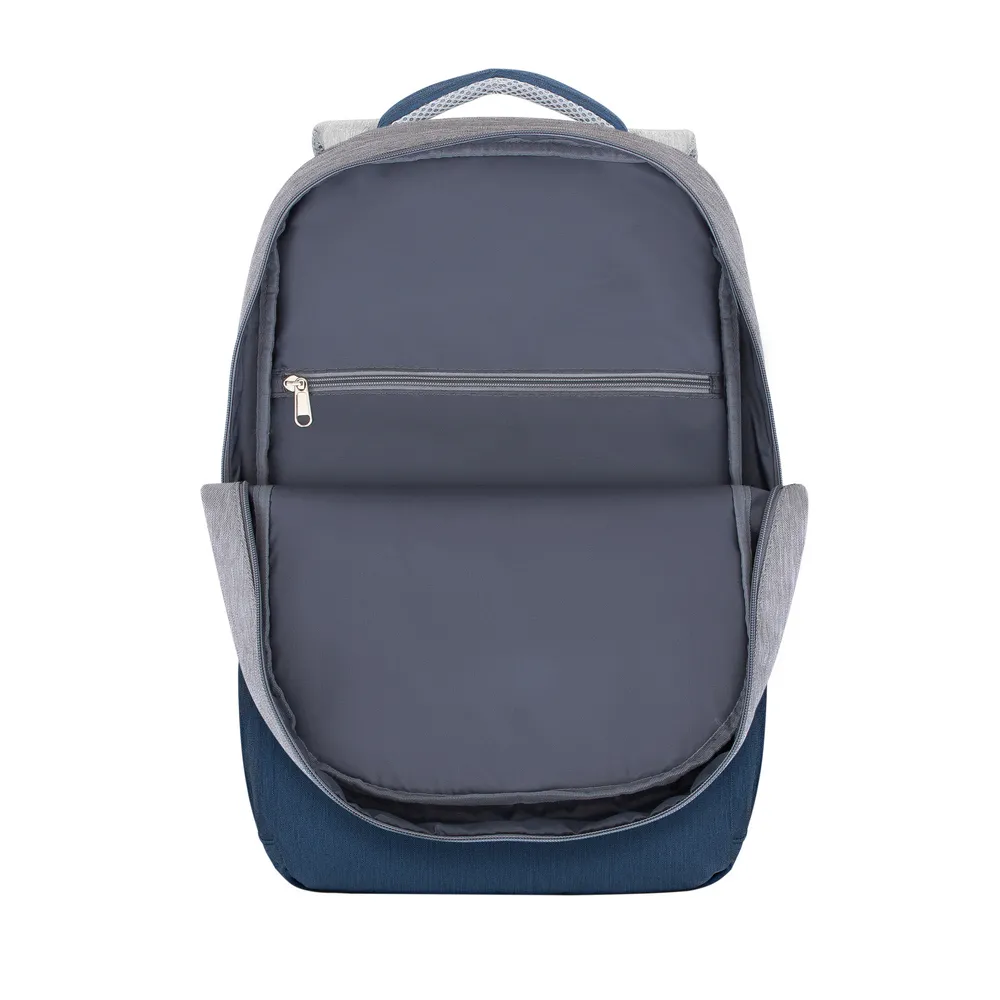 Rucsac pentru Laptop RivaCase Prater, 17.3", Poliester, Gri/Albastru